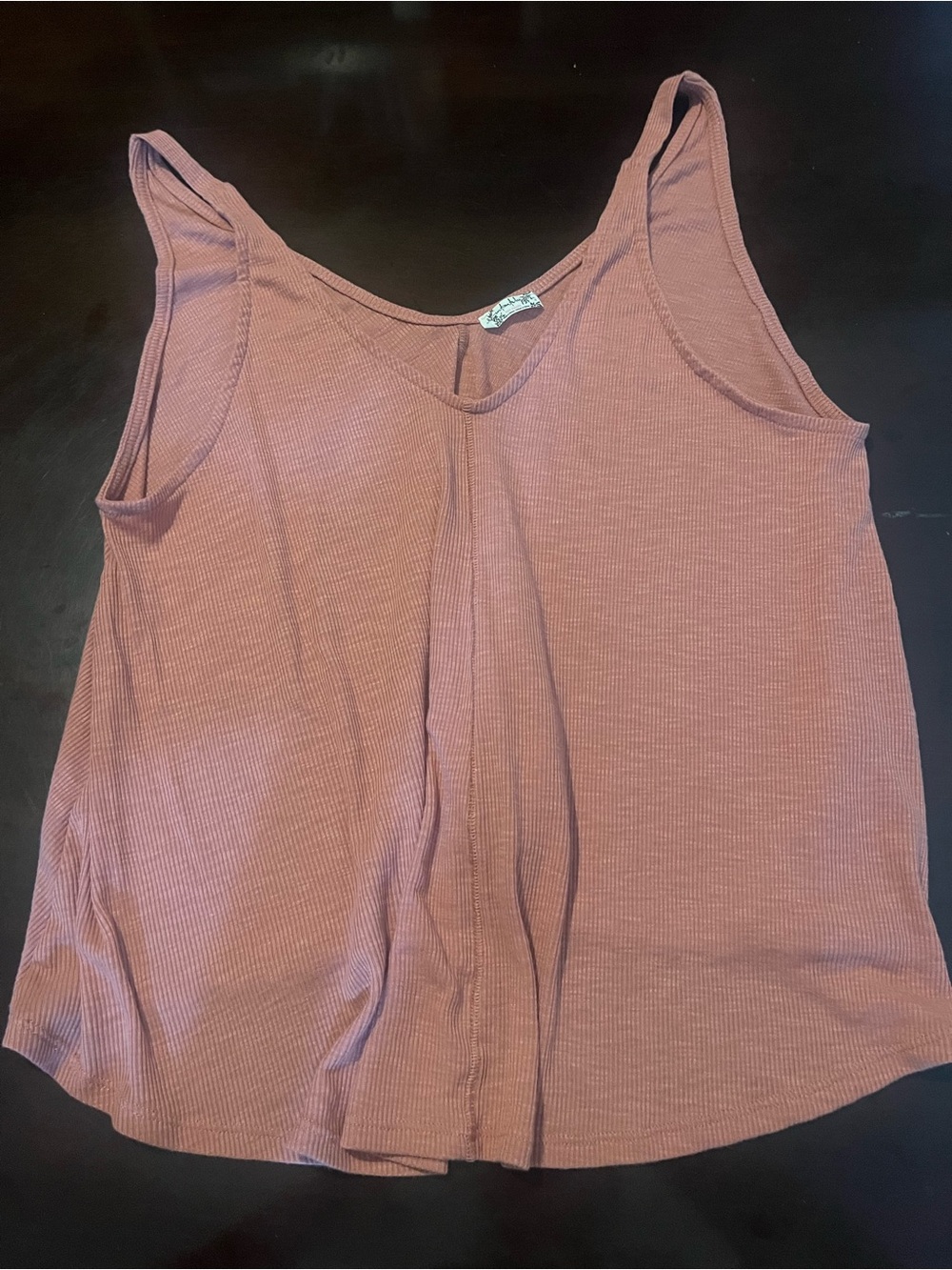 Free People Ribbed V-Neck Tank Top - Mauve